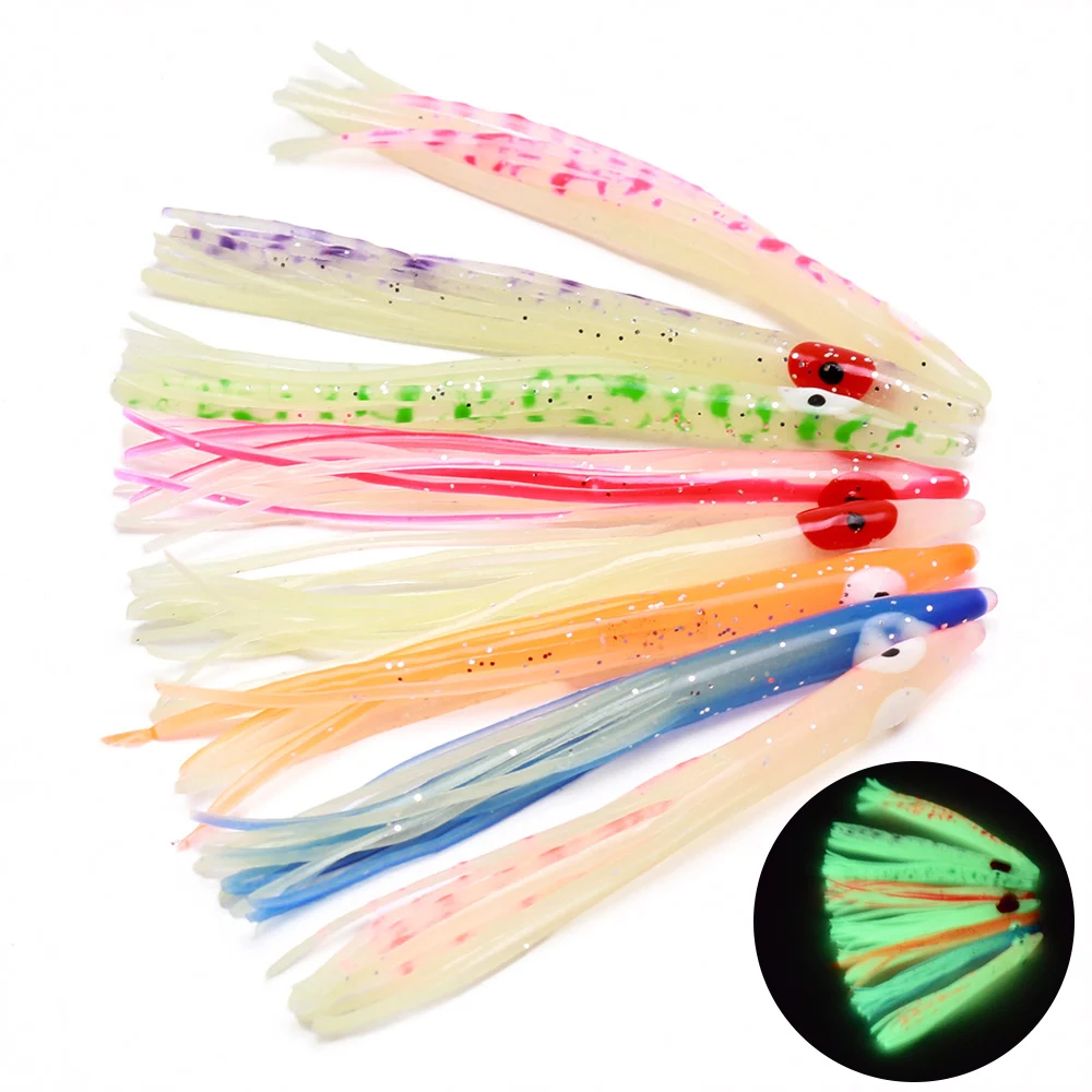 10 stücke leuchtender Tintenfisch-Weich köder, neuer 8cm Tintenfisch rock, kraftvoller, leuchtender, gefälschter Köder, Seefischerei zubehör, Tintenfisch-Jig-Weich köder – Detail 2