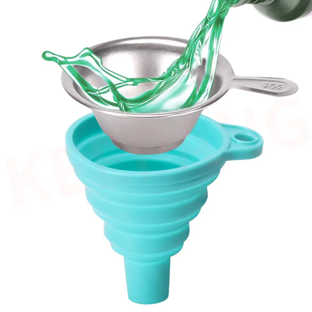 

Resin Transferring Funnel Silicone and Metal Dual Layer Funnel for Sla Dlp Uv Curing 3D Printers Recycle Leftover Filament