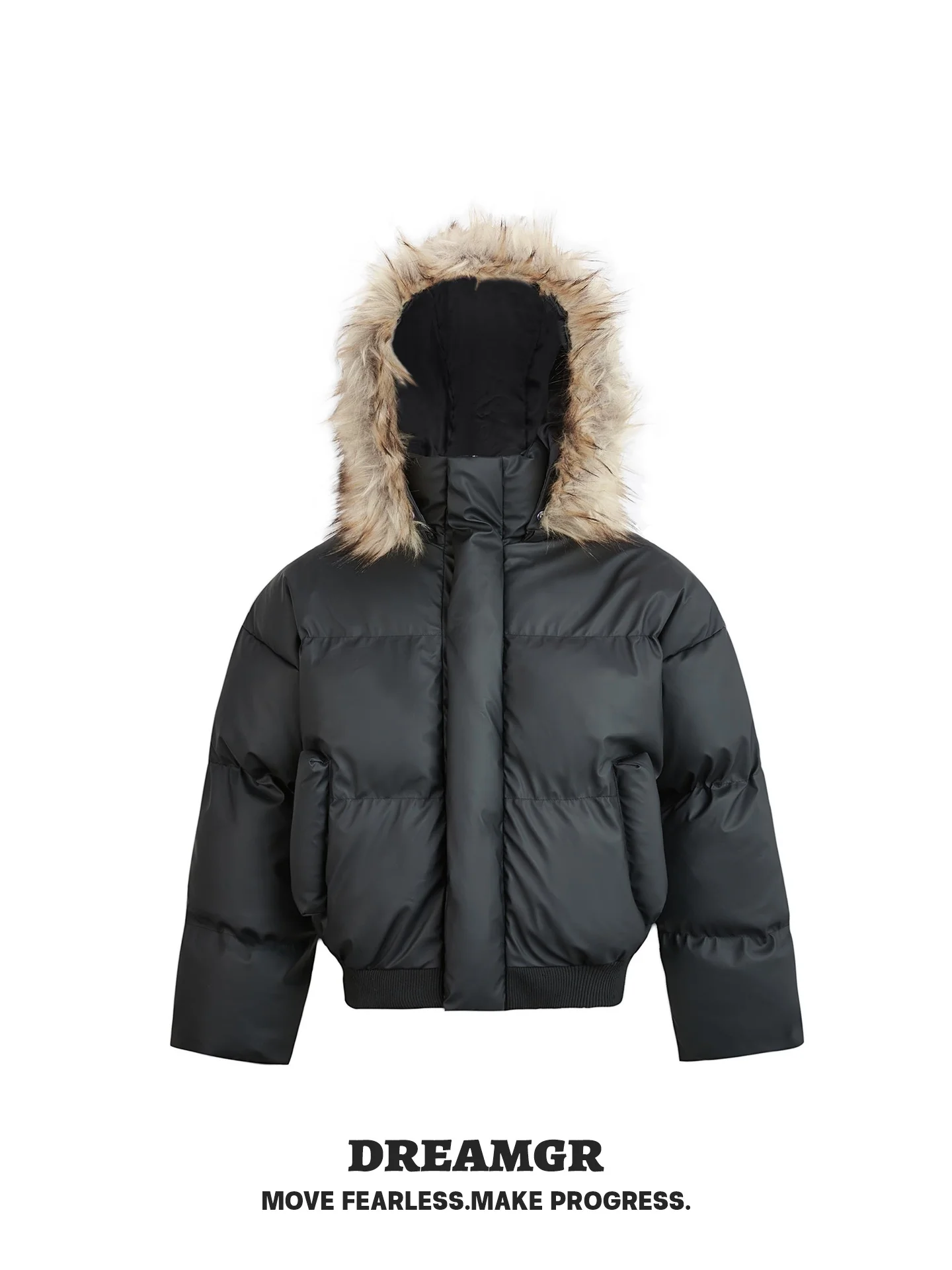 

Detachable Hat ort PU Leather Cotton Jaet for Men And Women Warmth And Sle Youthful Trend Thiened Winter Coat