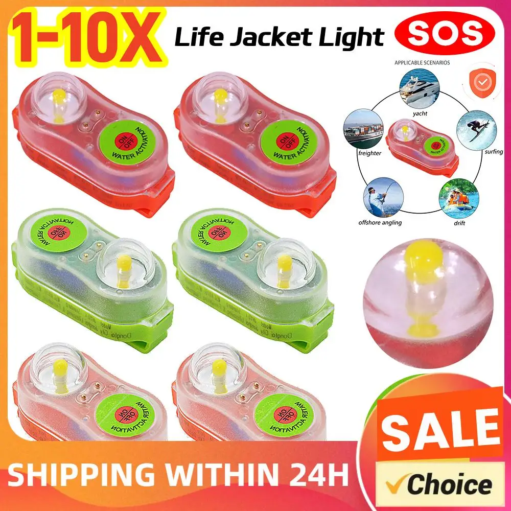 

1-10pcs LED Life Jacket Light Waterproof Energy-Efficient Emergency Lamp Signal Telegraph Portable Practical Outdoor Accessories