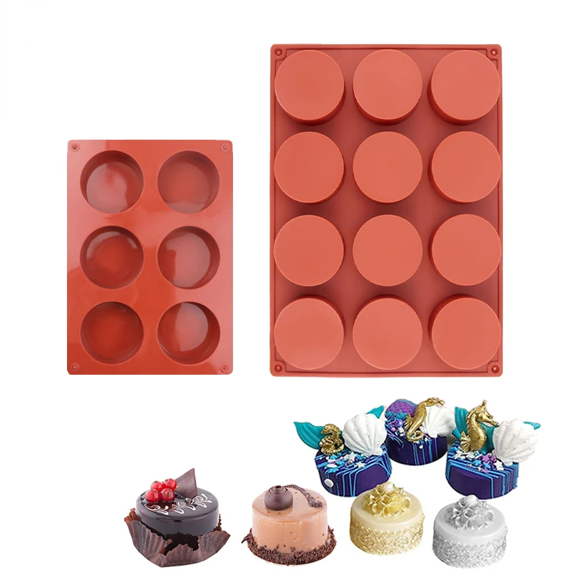 6/12 Round Cylinder Cake Molds Silicone Molds for baking cookie Chocolate Covered Oreos Bakeware Pastry Mould Round Cupcake Cake