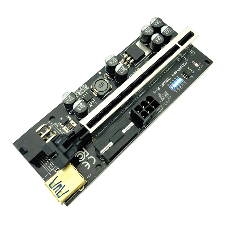 Pcie riser para placa de vídeo 009c plus, pci express x16 adaptador, cabo de alimentação 6pin para bitcoin mining, 1-10pcs