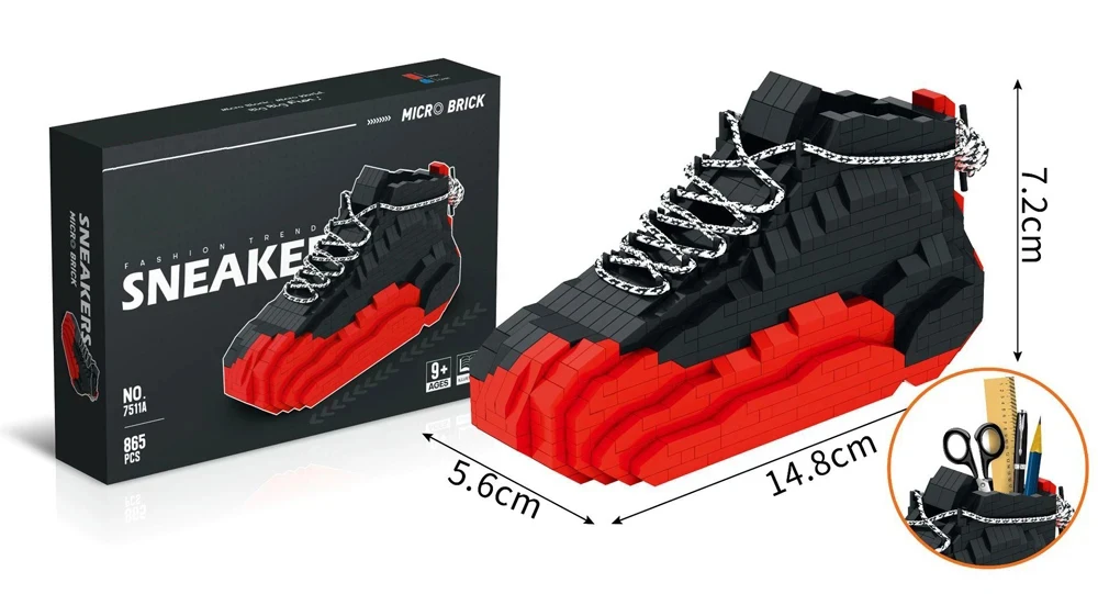 Neue DIY Sport Basketball Schuhe Bausteine Anime Turnschuhe Jungen Mädchen Spielzeug Auktion Modell Montage Block Ziegel Kinder Spielzeug Geschenke – Detail 6
