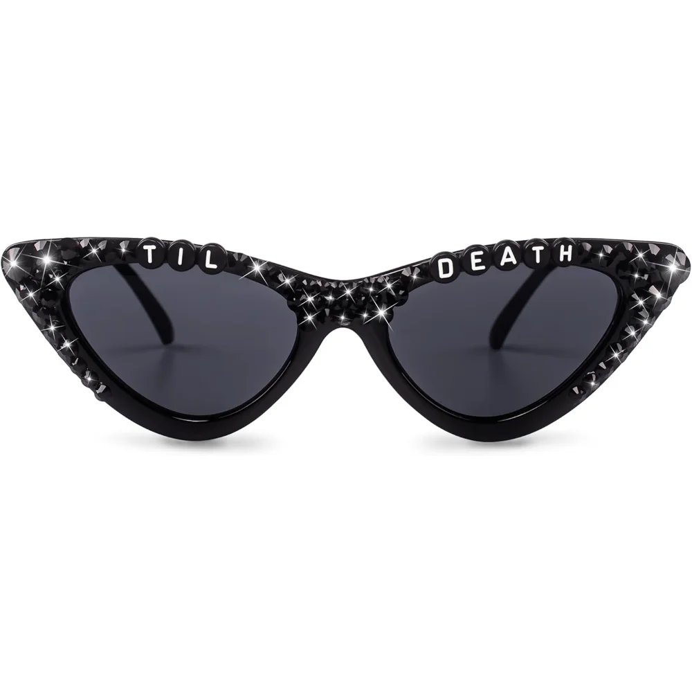 Lunettes de soleil Til Death Bachelorette, lunettes de fête élégantes pour femmes, accessoires décoratifs amusants pour célébrations de fête nuptiale gothique