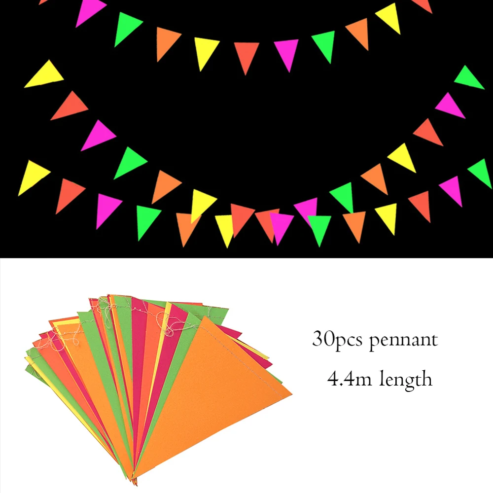 Neon Glücklich Geburtstag Banner Blacklight Partei Liefert Glow in The Dark Geburtstag Banner Schwarz Licht Reaktiven UV Party Zubehör – Detail 11