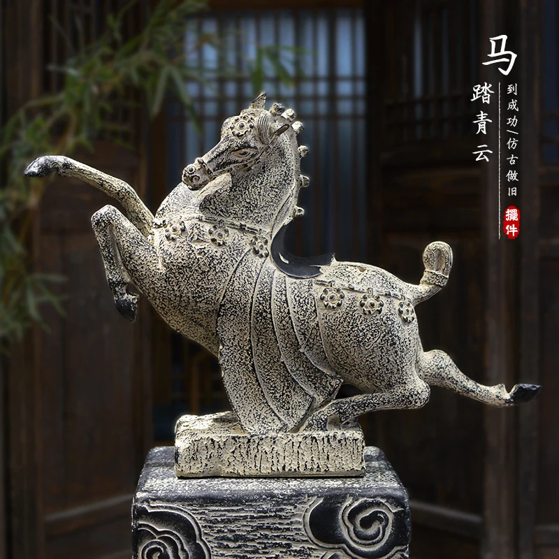 Tang Horse Decoration Chinese Antique Office Decoration Crafts Living Room Opened Chinoiserie Bogujia Entrance Soft Decoration