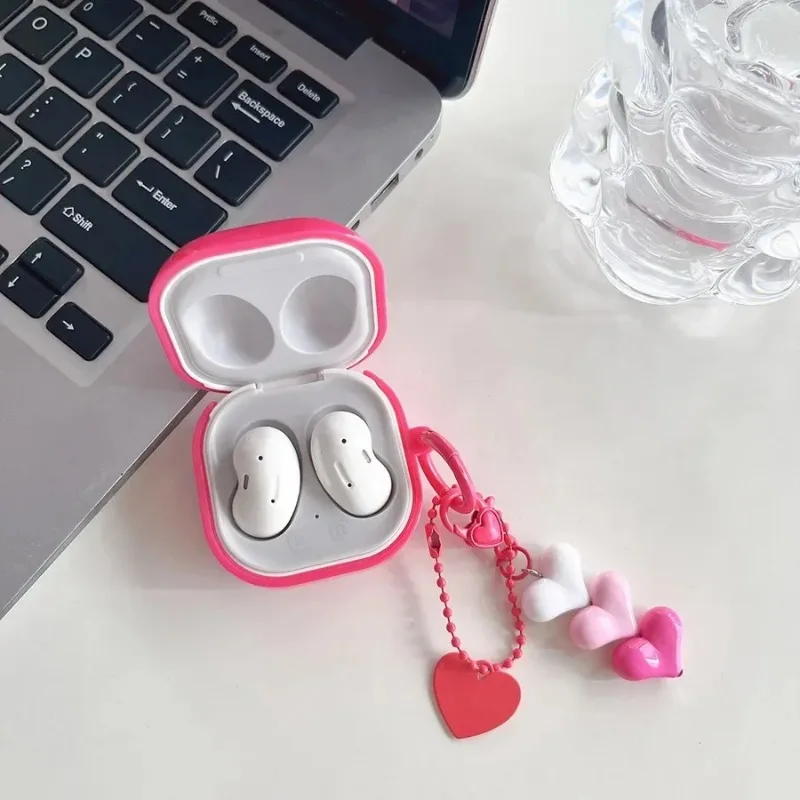 Розовый чехол Love Rose для Samsung Galaxy Buds Pro Live 2 Buds2 Pro, защитный чехол для Galaxy Buds FE с брелоком