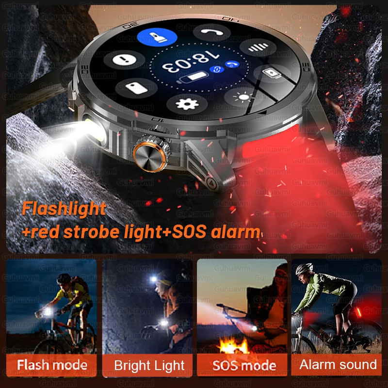 2026 New Military T-Rex 3 Ultra Adult Smart Watch 1000mAh Battery 10ATM Waterproof Flashlight SOS Sports trackr Smartwatches Men