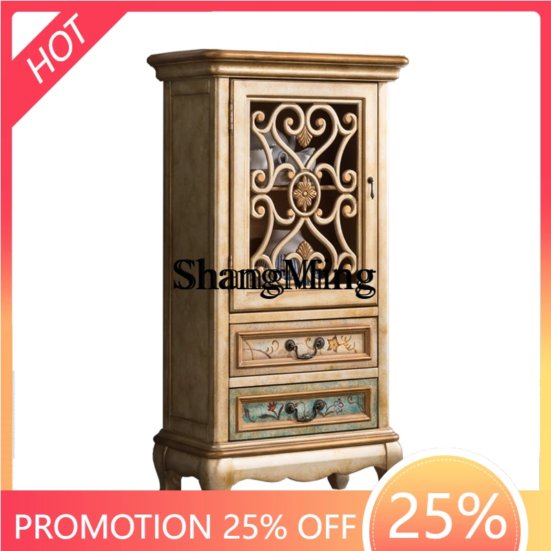 

ZYY retro solid wood locker combination furniture corner cabinet wall decorative storage art side cabinet