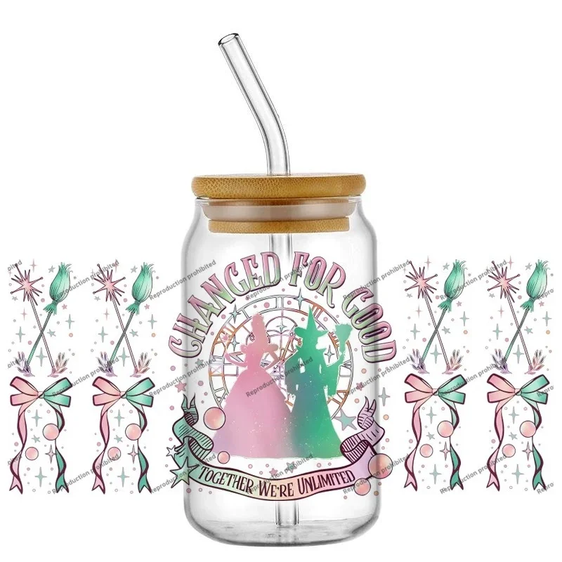 Gothic Witch design 16oz DTF Sticker For Cups Cool Personalize UV Transfer Sticker Labels DIY Logo Selfadhesive Easy Peel Waterp