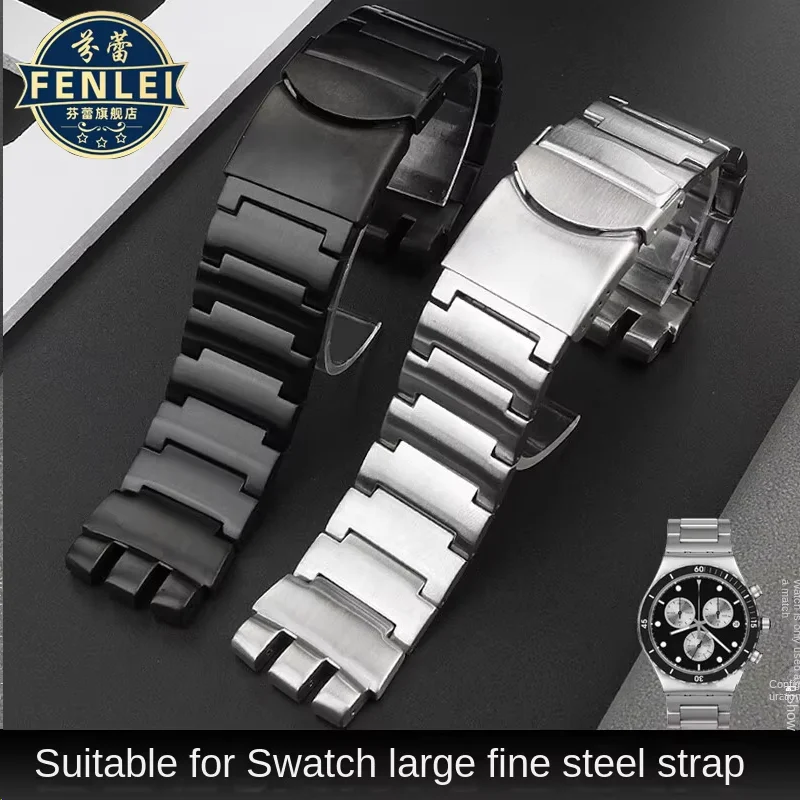 حزام الساعات ل سواتش الصلب حزام ساعة اليد YOS440 441 439 455 456 الصلبة الفولاذ المقاوم للصدأ سوار 23 مللي متر الرجال Yos استبدال حزام الساعات