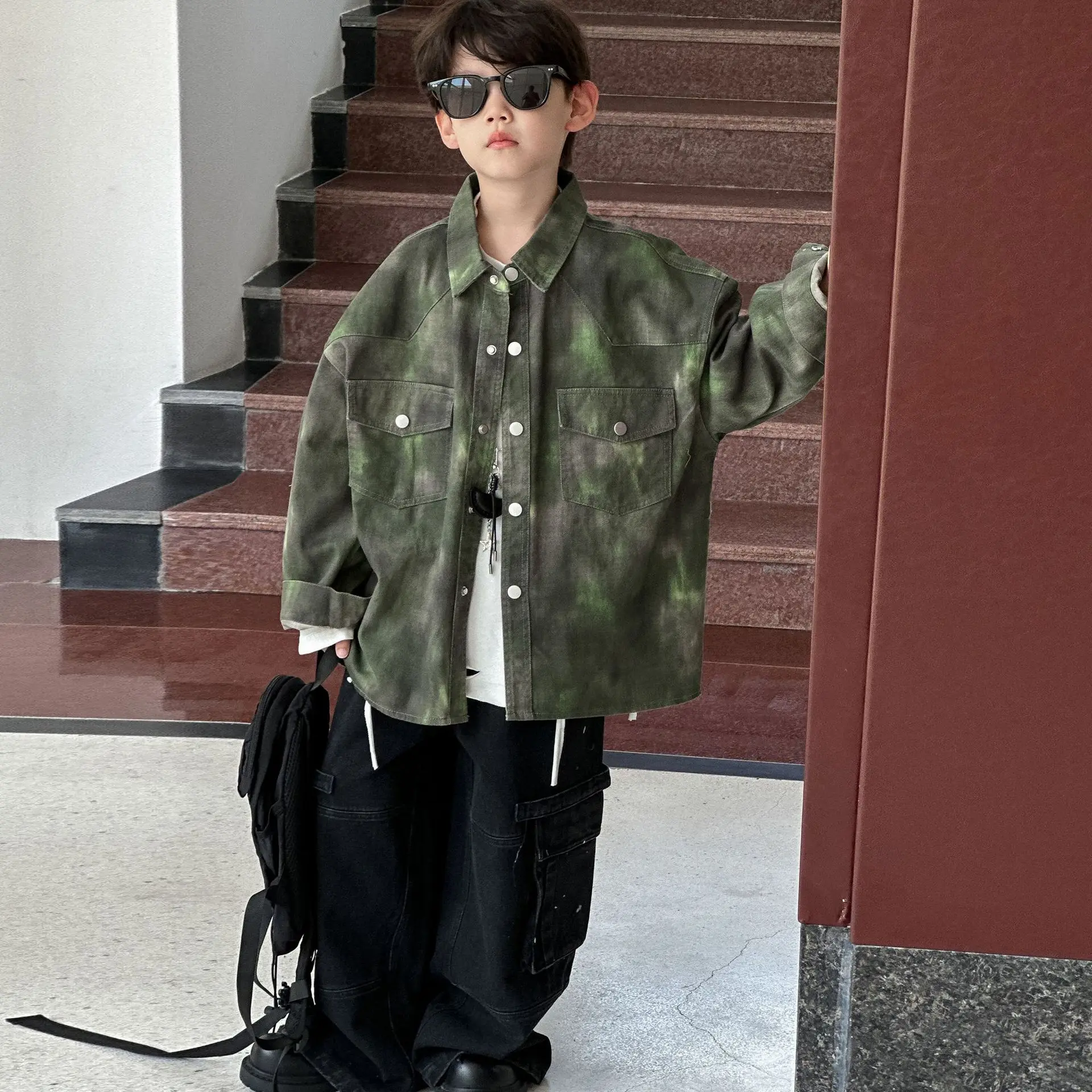 

Boys Denim Jacket New Children's Loose Cool Handsome Top Spring and Autumn Boys Loose Casual Clothes Children's Fashion