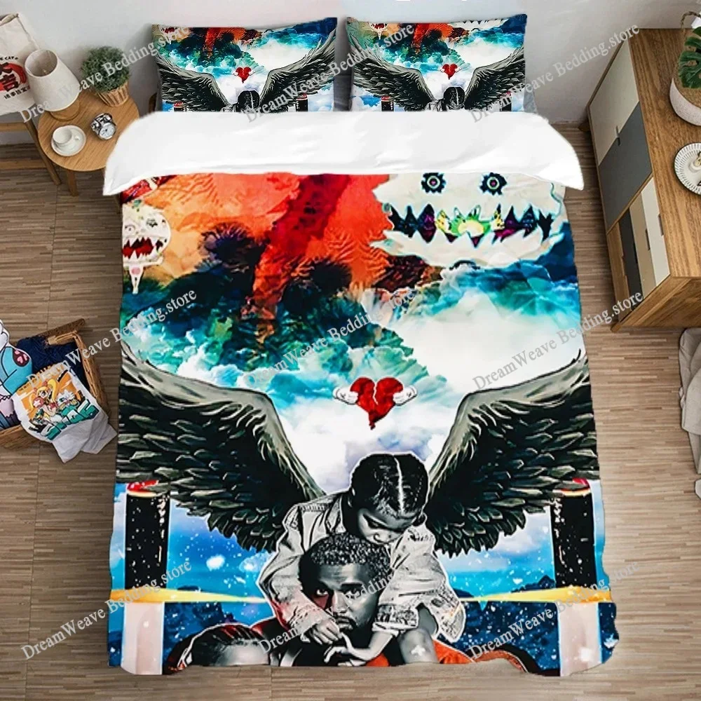 Bedding Set Double Size K-Kanye Wests Queen Bed Comforter Sets Art Quilt Cover Set Pillowcase Duvet Covers Fashion Linen Home