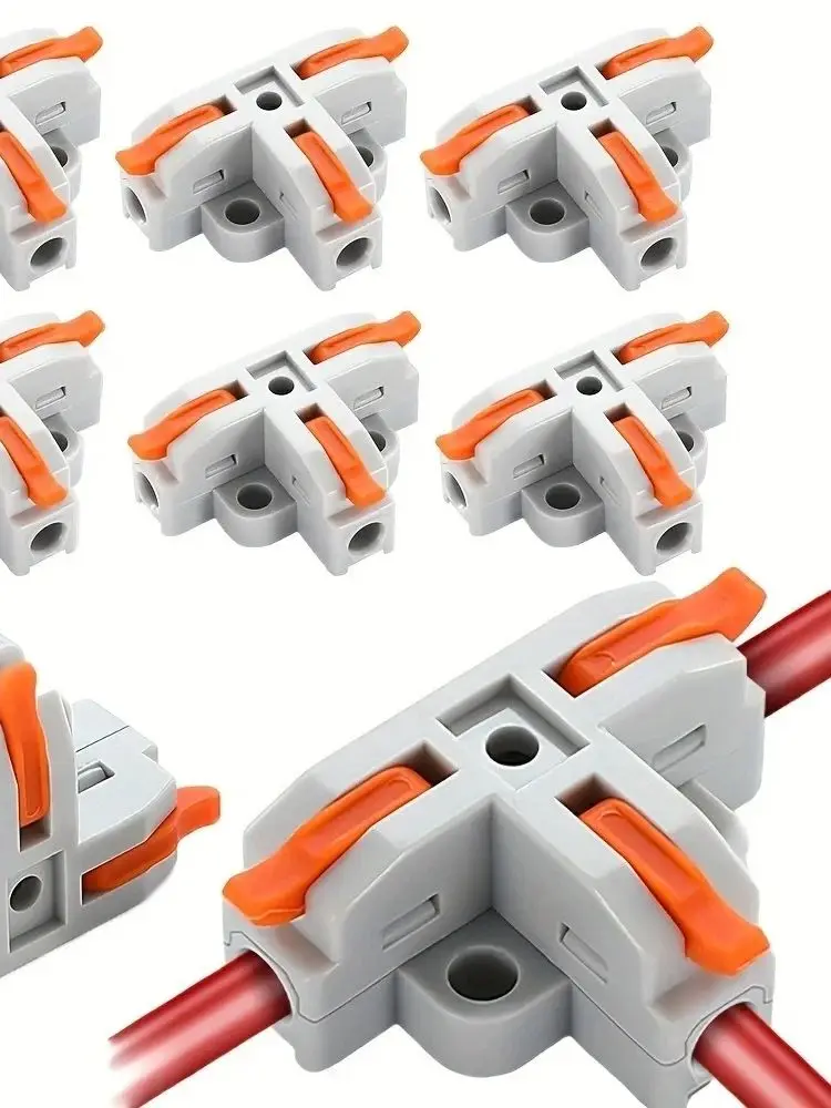 Connecteur rapide T3, pince en forme de T, séparateur à trois voies, pince en forme de T, branche de câble, Terminal de connecteur rapide, 5/10 pièces