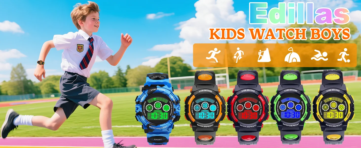 Socico Children's Watch Multi Functional Night Light Timing Sports Student Electronic Watch