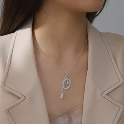 Amaxer Fashion Tennis Racket Sport Pendant Necklace for Women Men Boys Girls Inspirational Jewelry Tennis Lovers Gifts Wholesale