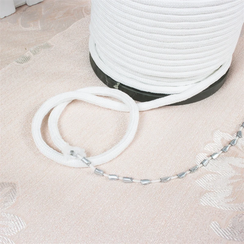 Wholesale Lead Rope DIY Coating Curtain White Cotton Thread Rope Put Bottom Tulle Weight Make Drapes Pendant Curtain Accessories