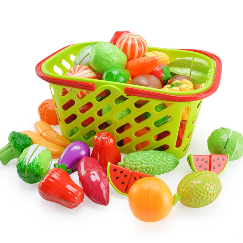 Cutting Fruits Vegetables Play Kids Kitchen DIY Cake Toy Cutting Fruit Vegetable Food Pretend Playset Kids Educational Toys