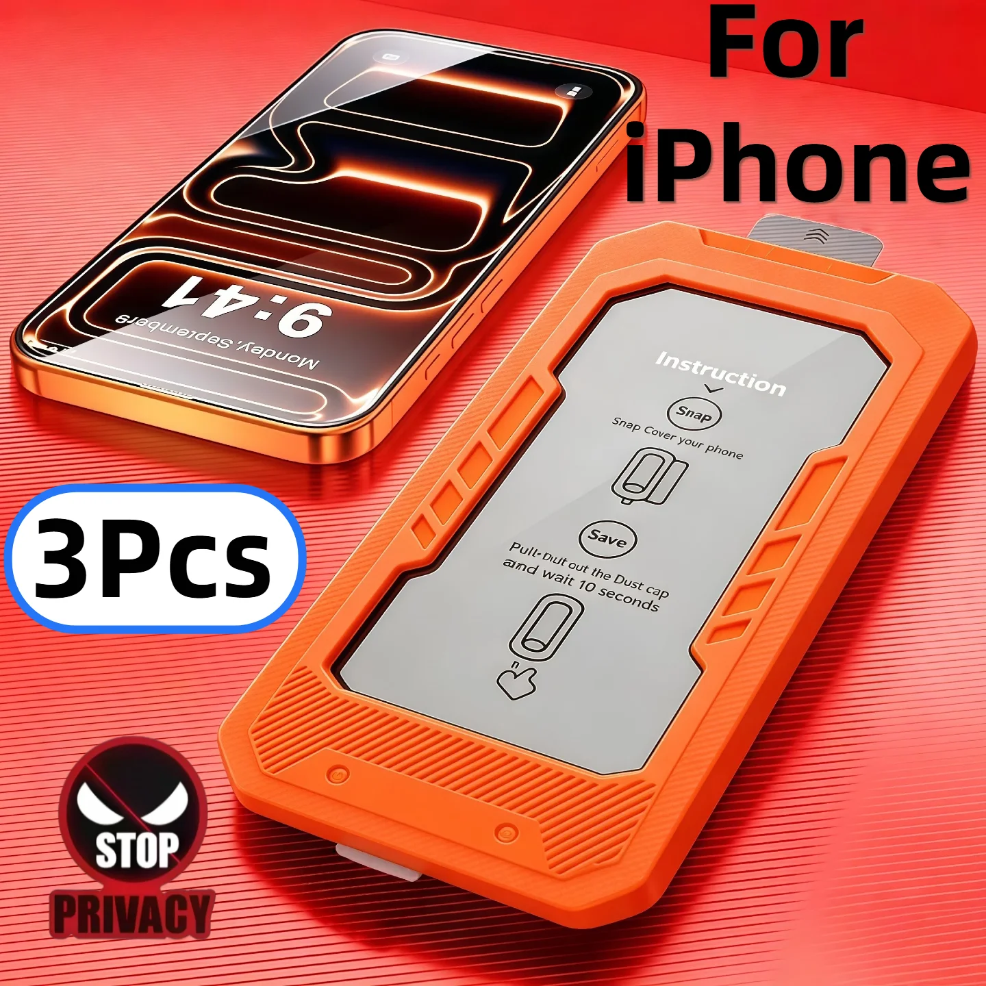 

3Pcs 9H Tempered Glass Privacy Screen Protector for iPhone 17e 16Pro 15ProMax 14Plus 13 12 Series - Device Privacy Protection