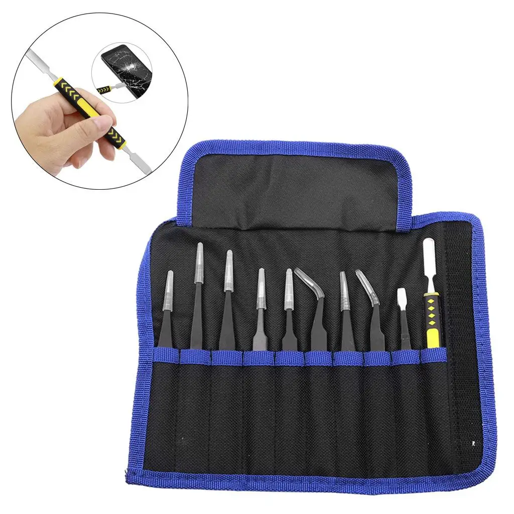 

Набор из 10-х пинцетов из нержавеющей стали для хобби-электроники