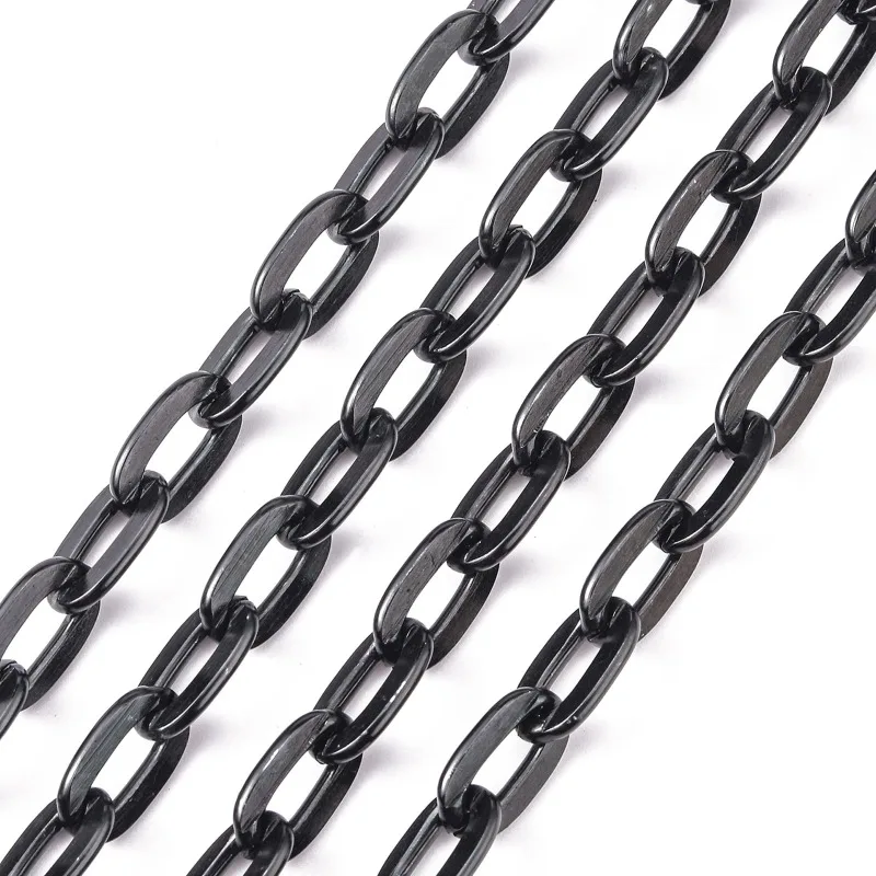 

5m Aluminium Cable Chains Unwelded Oval Black 9x15x1.8mm