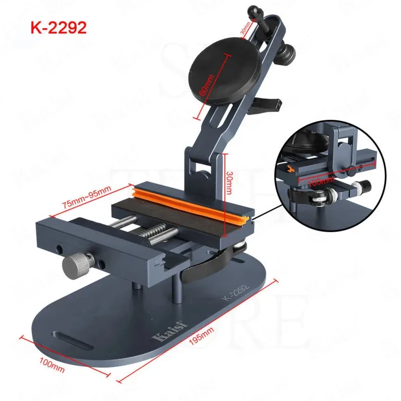 

Kaisi K-2292 Screen Separation And Glass Back Cover Removal 360° Rotating Fixture Phone Repair Screen Removal Refurbishment