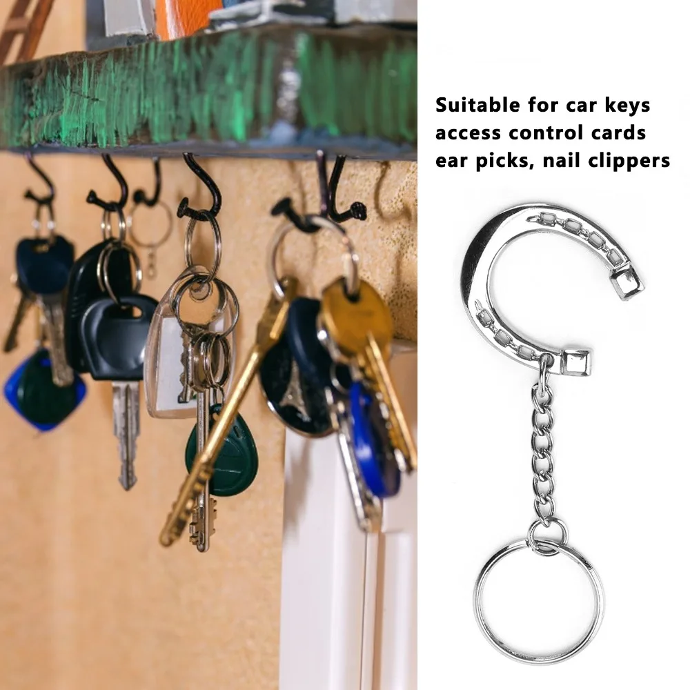 Twisted Design Snaffle Bit Keychain Rust Resistant Aluminum Alloy Material Horseshoe Shaped Keychain Economical Design