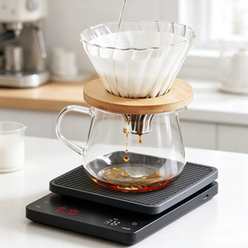 SENSSUN Electronic Coffee Scale 3kg High Precision Two Timing Modes Portable Digital LCD Special Hand-brewed Coffee Bean Scale