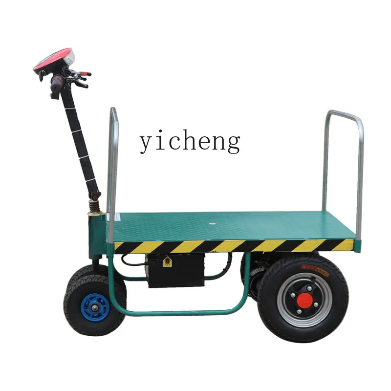 

Folding Electric Flat Truck Trolley Portable Four-Wheel Construction Site Battery Car