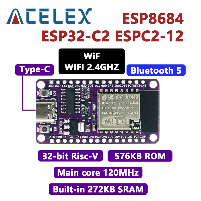 ESP8684 ESP32-C2 ESPC2-12 DevKit Serial CH340 WIFI & Bluetooth Module