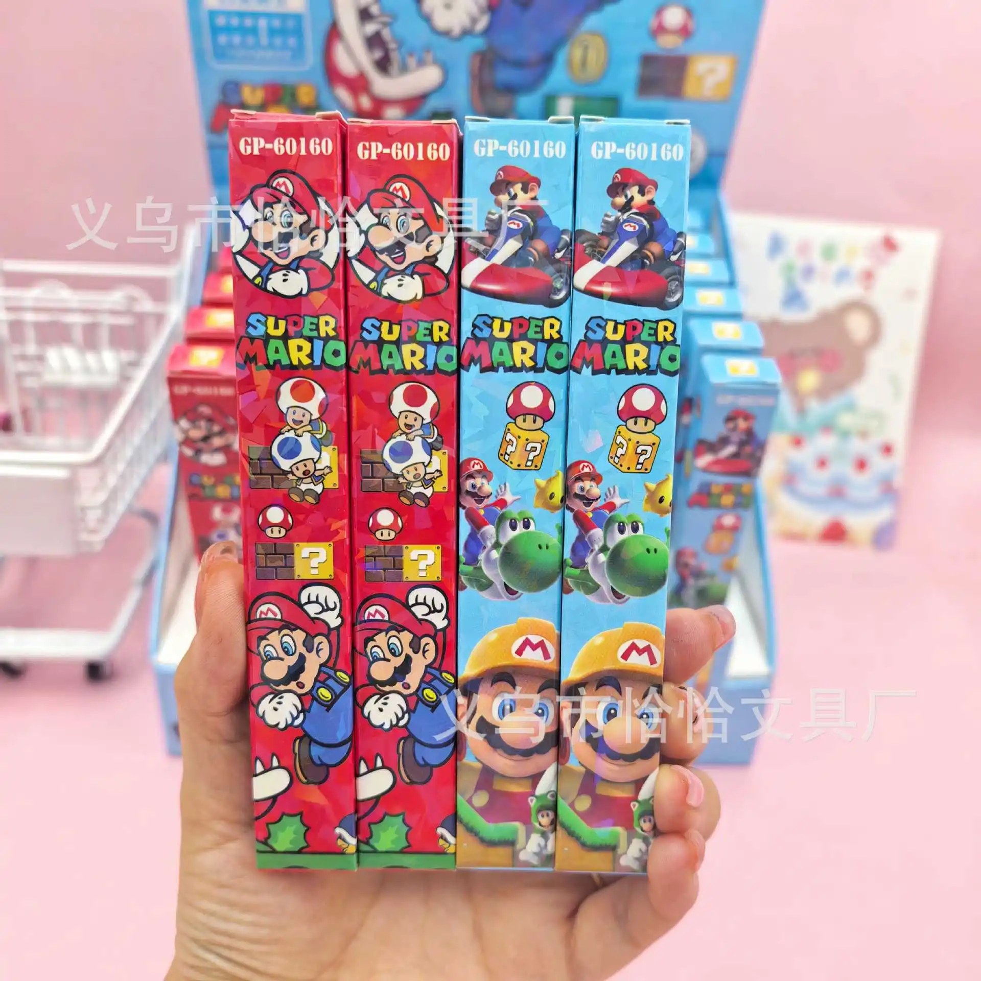 6 قطعة أنيمي سوبر ماريو هلام القلم الكرتون 0.5 الصحافة السوداء قلم توقيع معبأة بشكل فردي طالب القرطاسية بالجملة #1