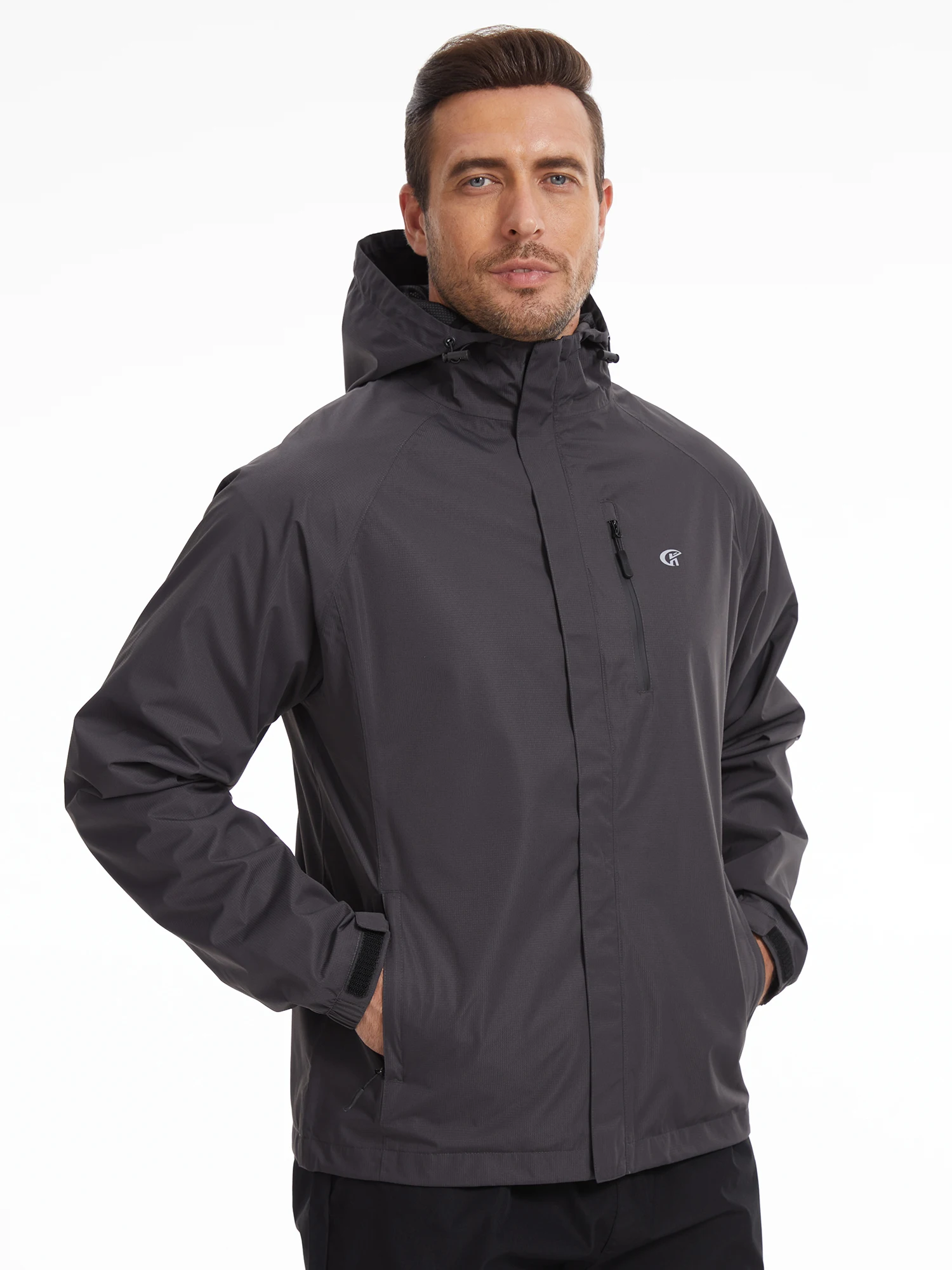 Sommerliche, wasserdichte Regenjacke für Herren, leichte, dünne Regenjacke mit Innentasche, ideal zum Campen, Wandern, Radfahren und Angeln. – Detail 35