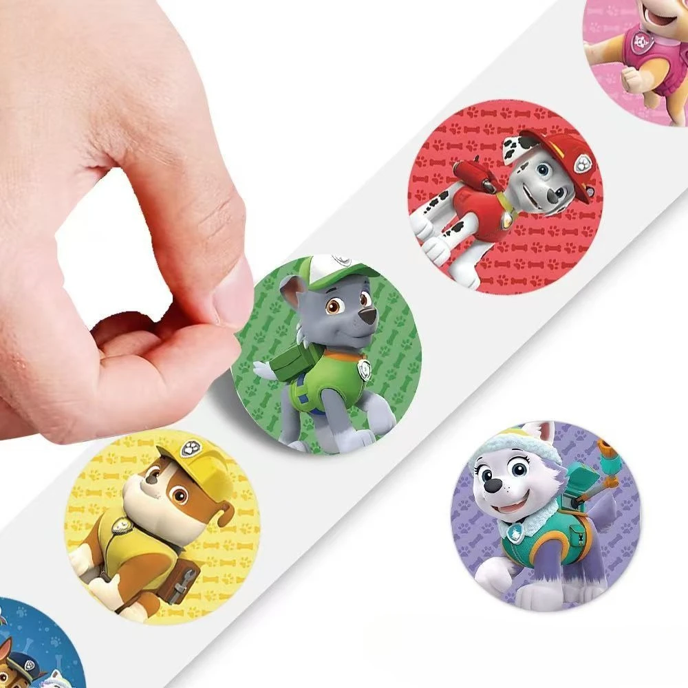 شريط لاصق كرتوني جديد 500 قطعة من Paw Patrol - ملصقات مكافآت لطيفة للأطفال، مستلزمات المدرسة والمعلمين، هدية قرطاسية للأطفال #3