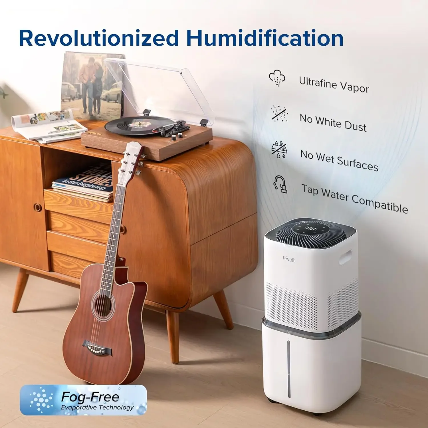 LEVOIT-Humidificateurs par évaporation intelligents Superior 6000S, pour toute la maison, jusqu'à 3000 pieds ², 6 Gal, durée de 72 heures, filtre premium