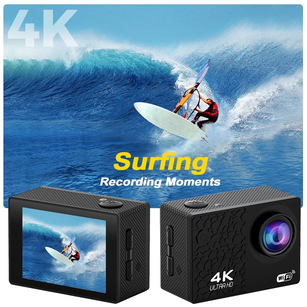 4K/30fps Ultra HD Action Camera WiFi 2.0-inch Waterproof Helmet Video Recording Camera Sports Camera Outdoor Mini Portable Cam