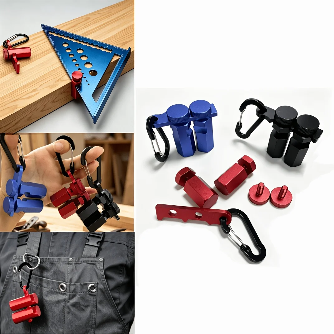 Right Angle Square Auxiliary Clamp with Hook, Detachable Portable Woodworking Tool for Stair Ruler & Electric Circular Saw