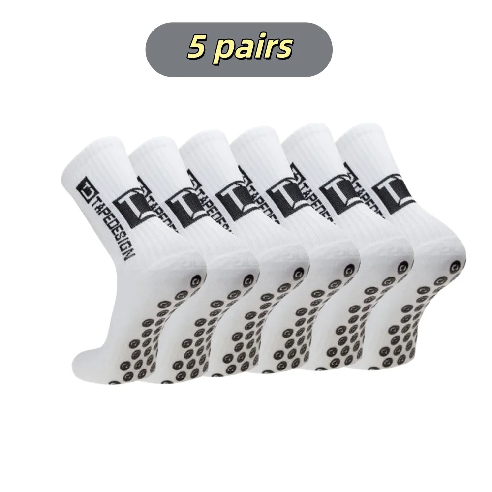5 Paare/los Neue Fußball Socken Mittlere Waden Nicht-Slip Fußball Sport Radfahren Sport Herren Socke EU38-45