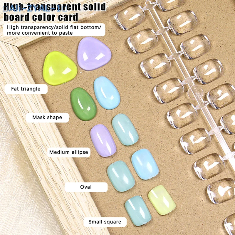 【ZYAL-1】Clear Solid Oval Triangle Square Shape Nail Tools Nail Table Color Card Display DIY Manicure Nail Tips Practice Tools