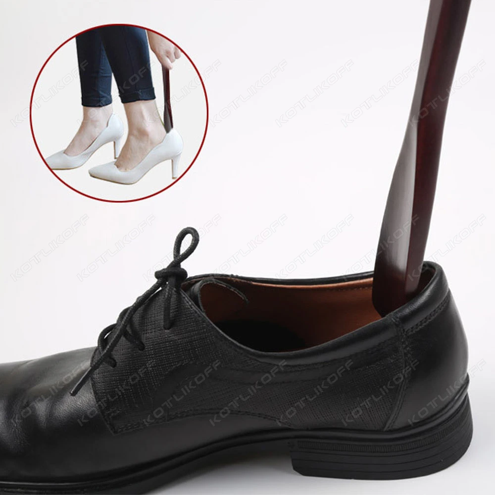 KOTLIKOFF 25/40/54CM Portable Wooden Shoehorn Long Handle Beech Shoe Horn Shoe Lifter Extra Long Comfortable Wood Shoe Horns