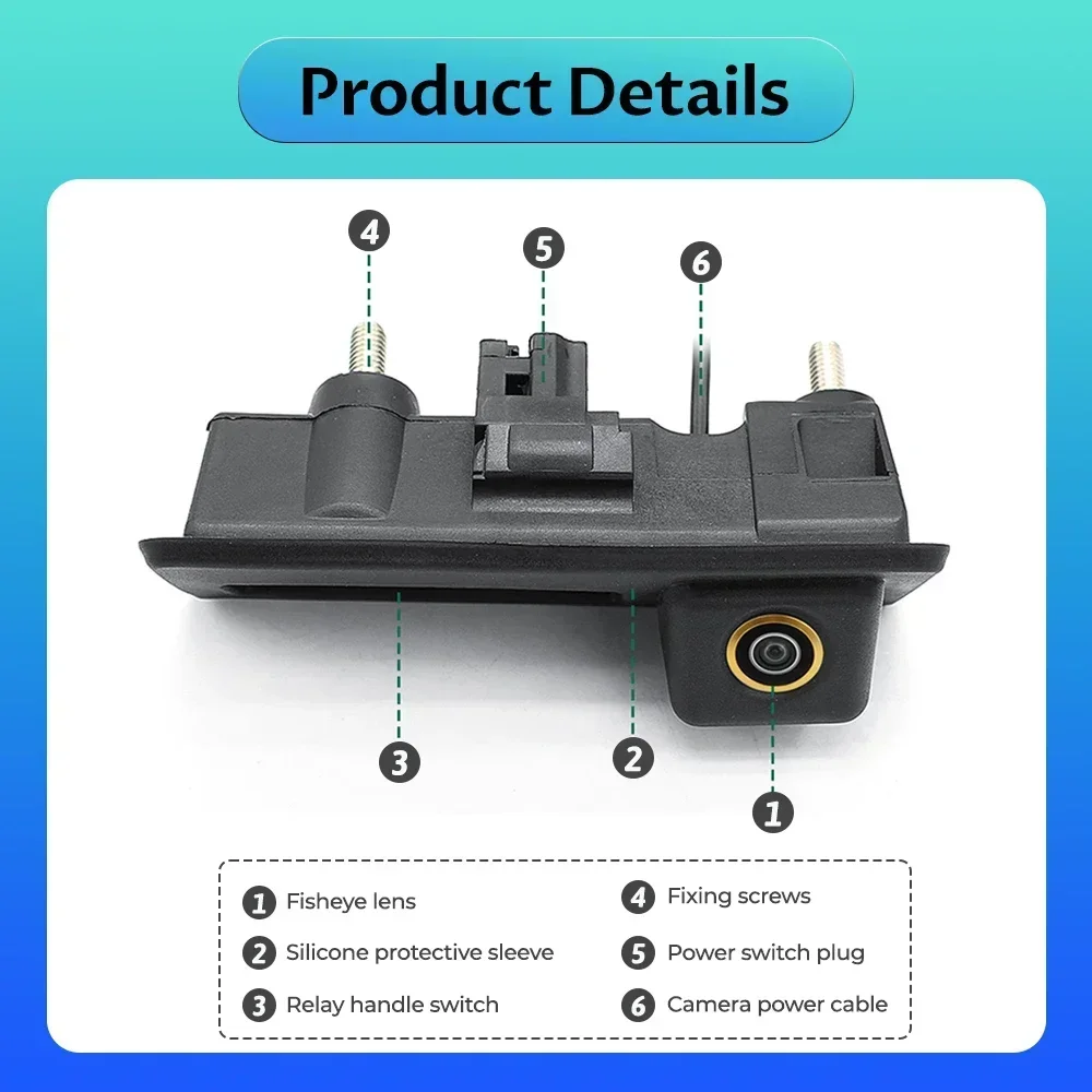 SKIG AHD 1080P 170 °   Автомобильная камера заднего вида на ручке багажника для Volkswagen VW Passat Jetta Tiguan Touareg Volkswagen Passat Lingyu