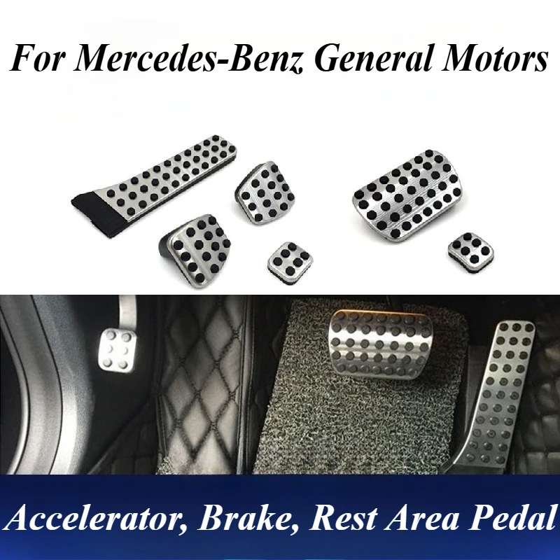 

For Mercedes C E Class GLC GLE S 2010-2023 Accelerator Brake Dead Pedal Stainless Steel Pedal Covers Anti Slip Car Accessories