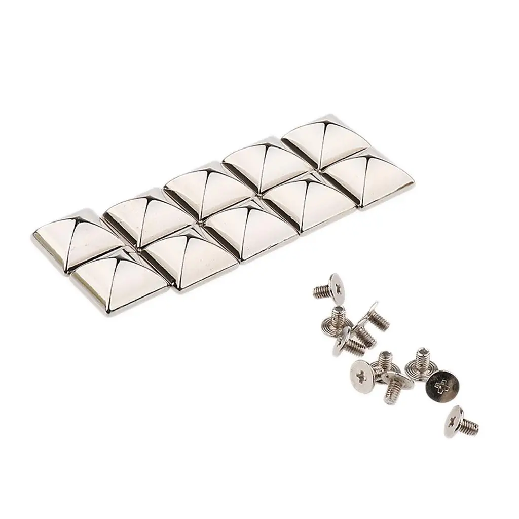 Metal Spikes Pyramid Studs 15mm Square Rivet Leather Craft Screw Spots for DIY Bag Belt Clothing Shoes