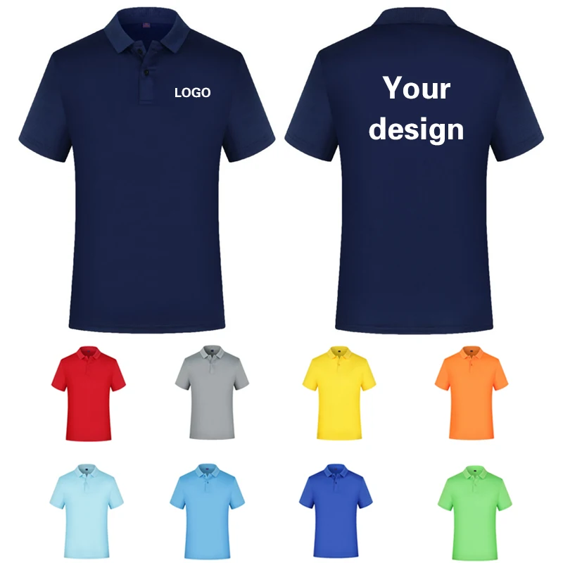 男性と女性のための非公式の夏のポロシャツ,テキスト画像,通気性のある会社のスタッフ,半袖