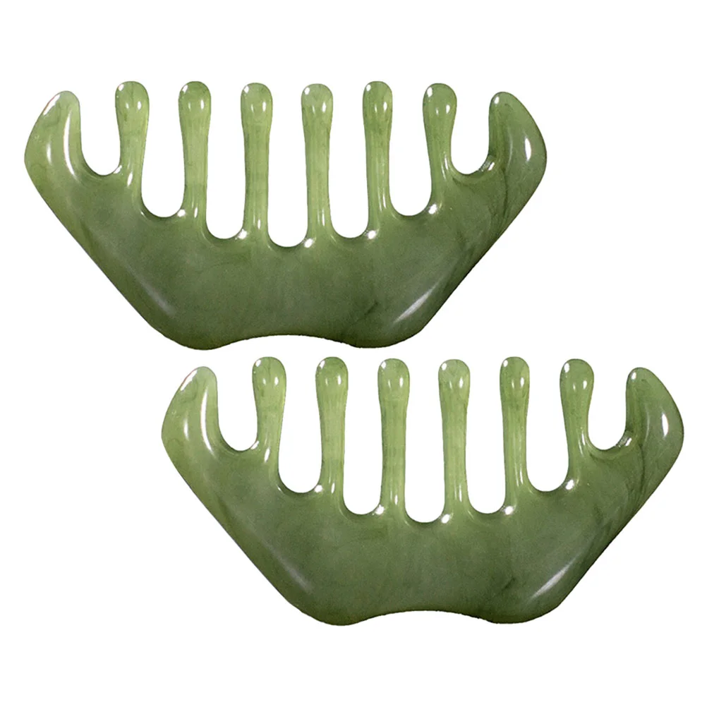 

2 Pcs Head Massage Comb Beeswax Scalp Body Scraping Tool Skin Care Muscle Relaxing Scraper