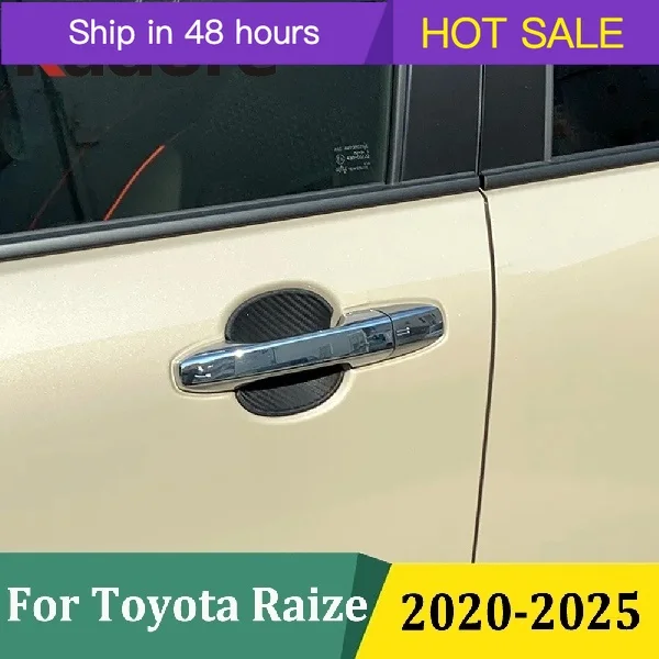 For Toyota Raize 2020 2021 2022 2023 2024 2025 ABS Chrome Side Door Handle Bowl Cover Trim Car Styling Exterior Accessories