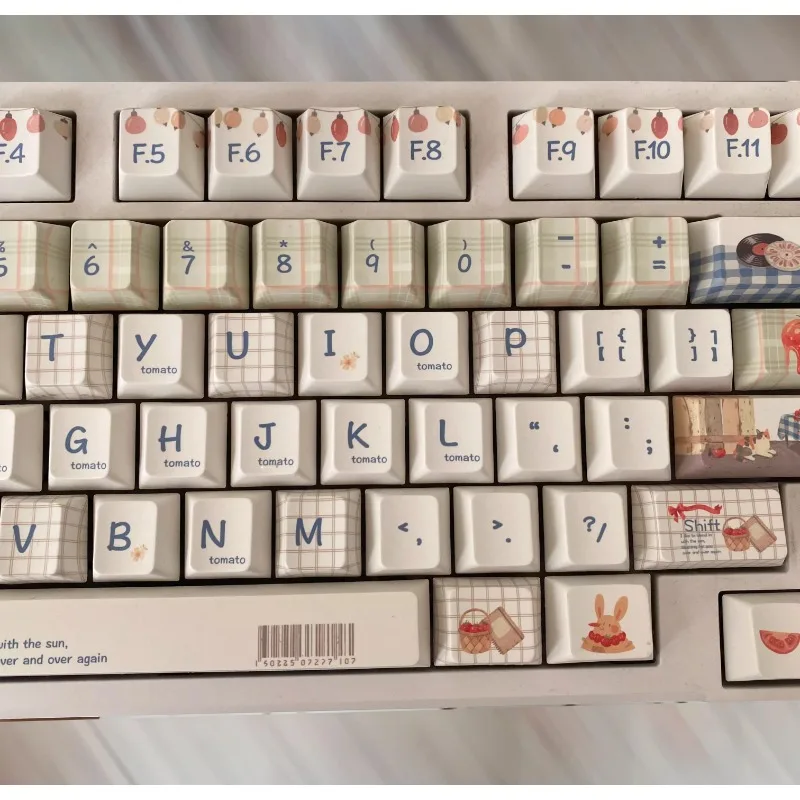 文学トマトボーイテーマキーキャップカスタムチェリープロファイルかわいいトマト漫画シンプルで小さなニッチメカニカルキーボードキーキャップ