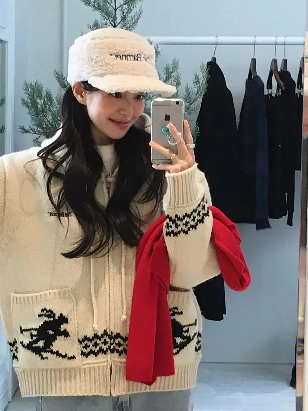 

Ретро Barnnet Eight Milk свитер с капюшоном для катания на лыжах на молнии открытый кардиган женский топ винтажный шерстяной шерстяной свитер обычной длины