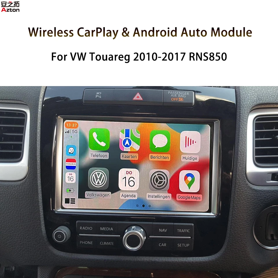 

AZTON Android Auto CarPlay onto Factory Screen For VW TOUAREG RNS 850 Car Multimedia iPhone Car Play Integration