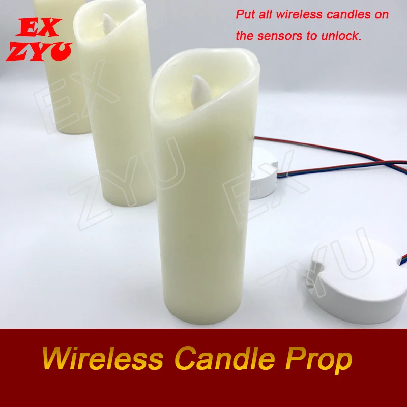 Wireless Candles Prop Put the Wireless Candles onto the Bases to Unlock Escape Rooms EX ZYU