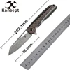 Kansept シャード K1006C1-C3 CPM S35VN/ダマスカスブレード チタン&カーボンファイバーハンドル付き キムニンデザイン サバイバルポケットナイフ EDC 2